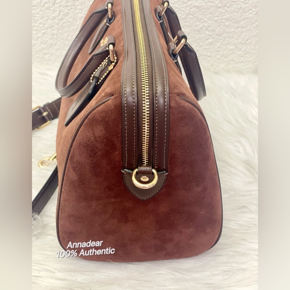 Coach Suede Rowan Large Satchel Bag CCC79 NWT - Picture 5 of 9